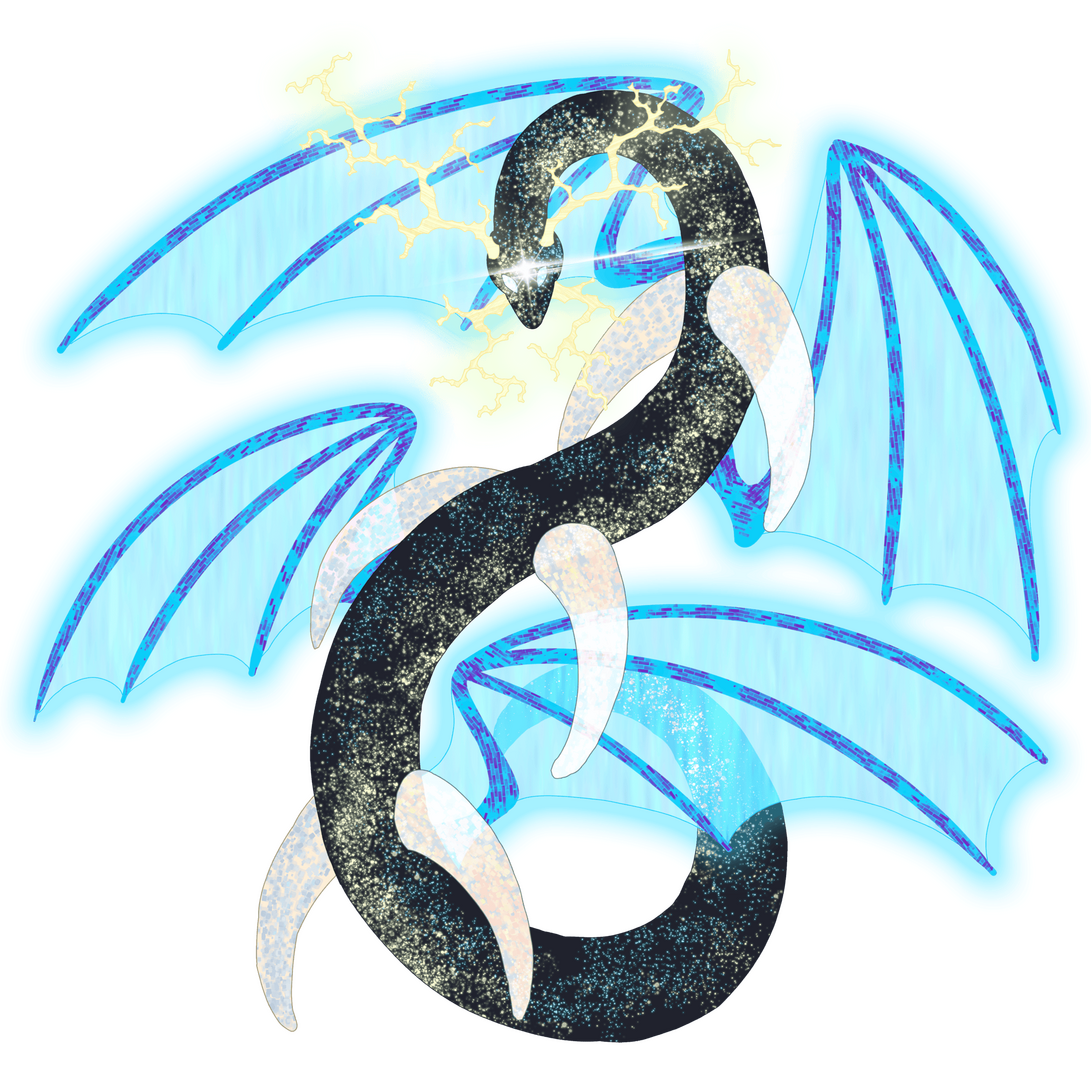 Artwork of Ning, the final boss of my Familiar project. He has harnessed the power of lightning to become a dragon.