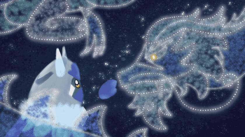 Artwork of another person's Kirby OCs that I did for a secret santa.